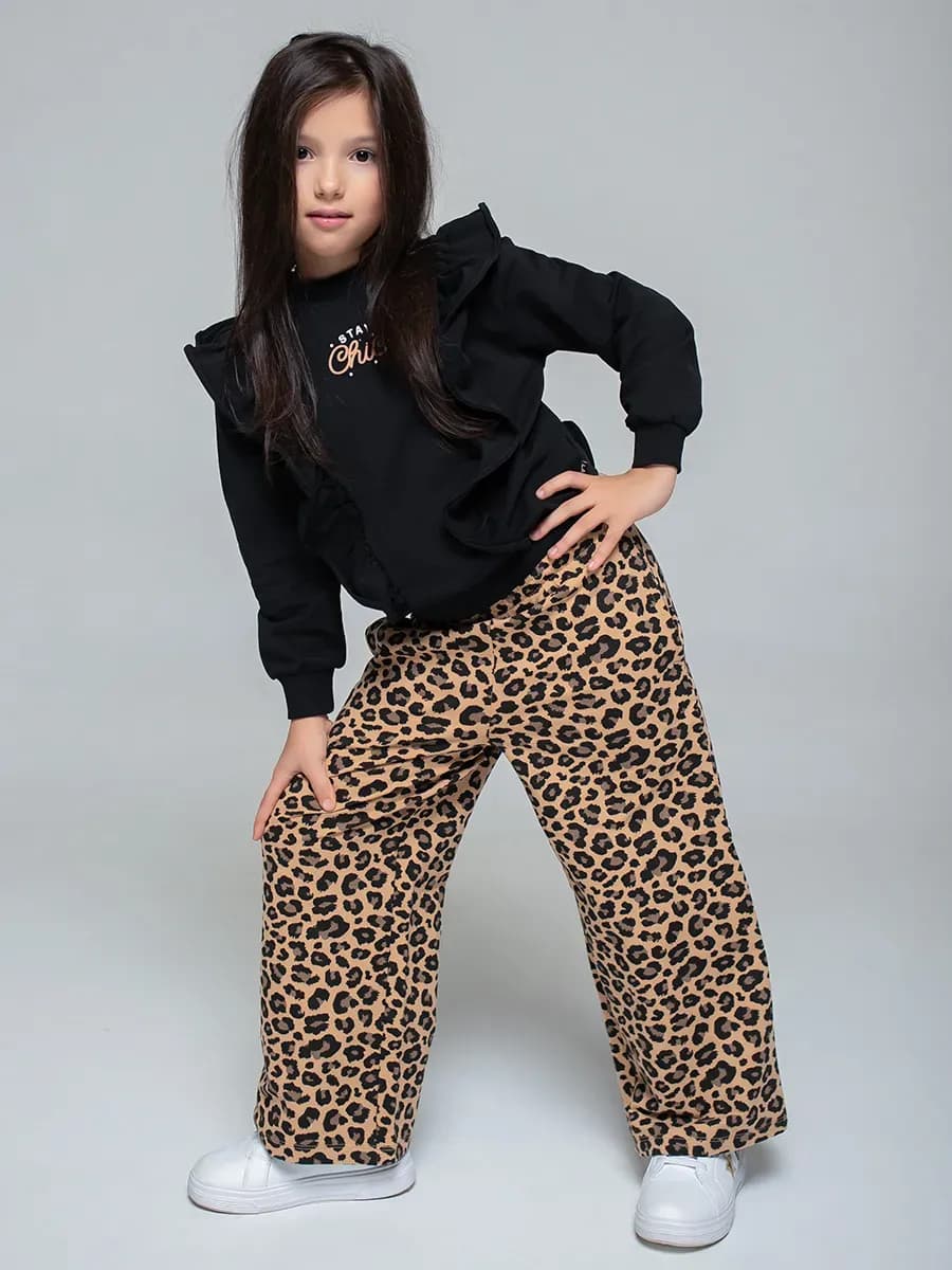Леопардовый костюм для девочки демисезонный на весну