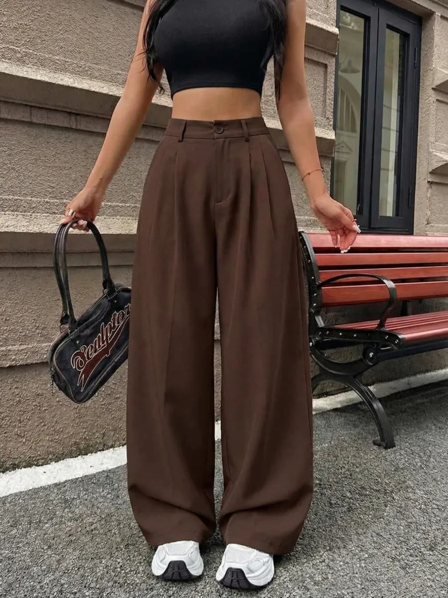 Брюки классические палаццо прямые