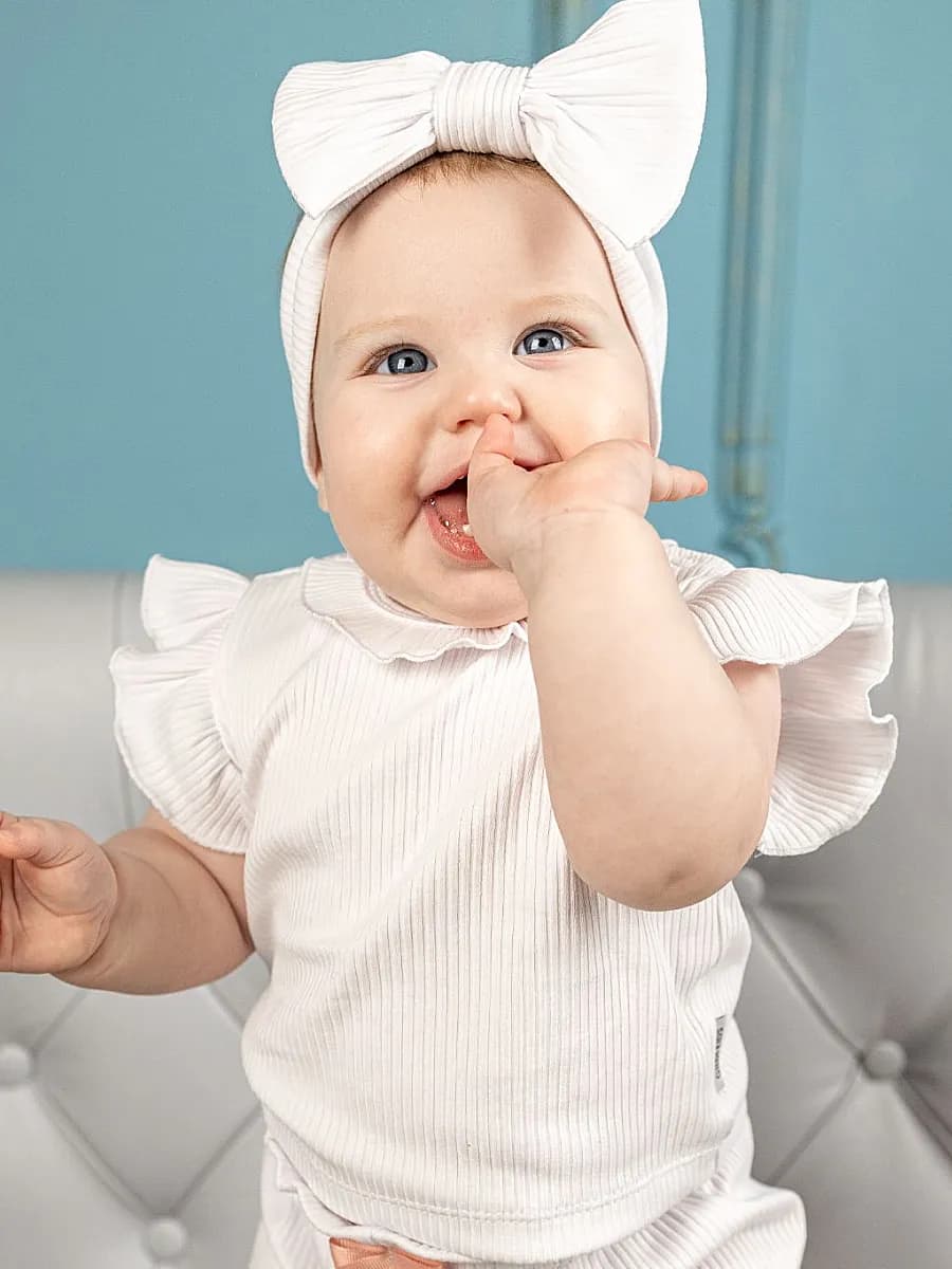 Футболка для новорожденных в рубчик - фото 1