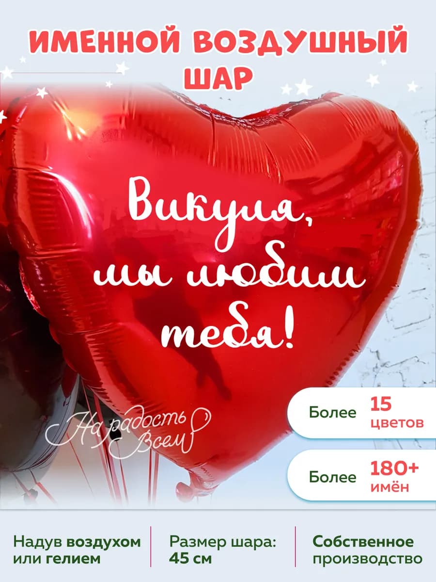 Воздушный шар сердце Викуля, Мы любим тебя