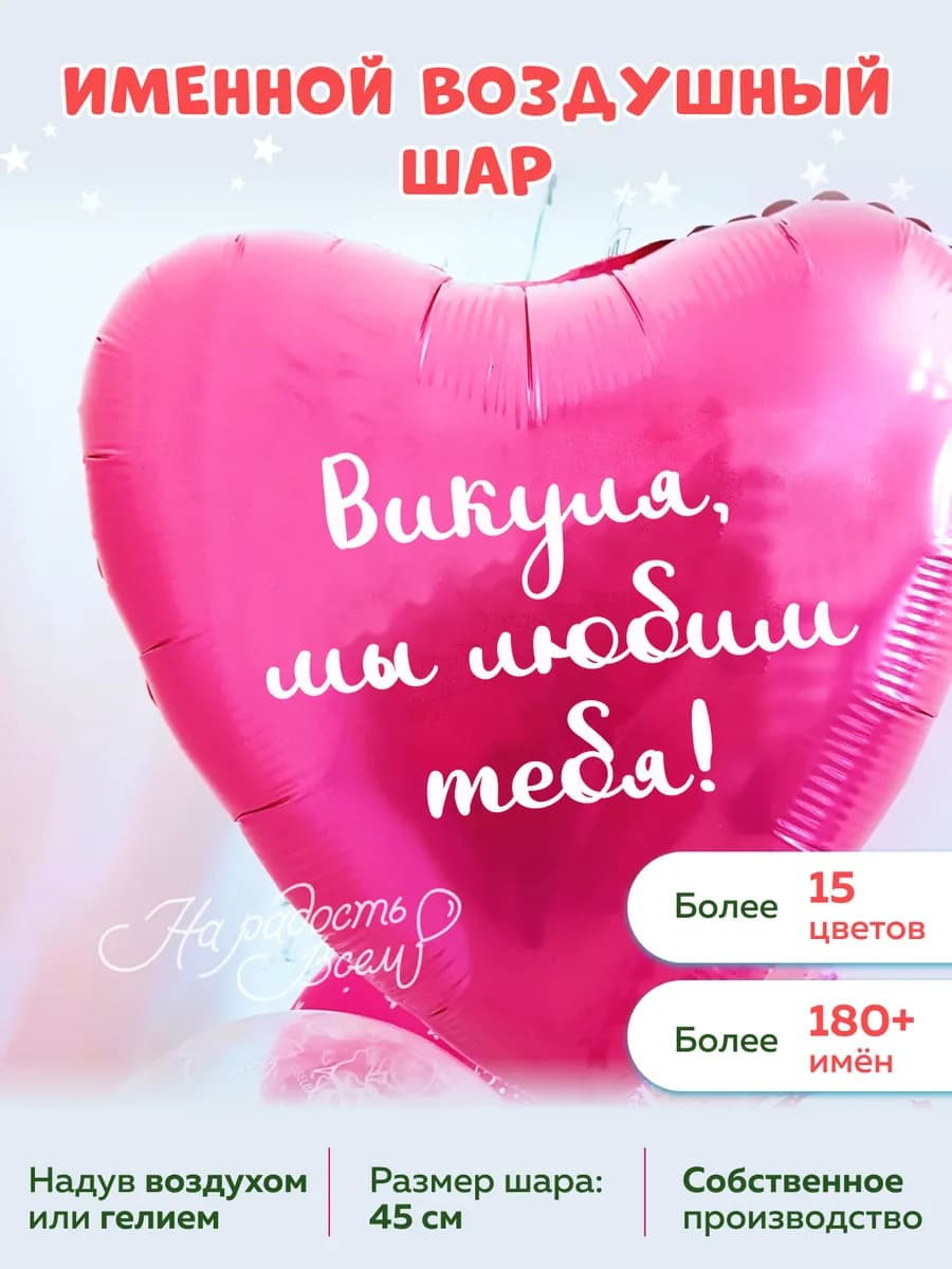 Воздушный шар сердце Викуля, Мы любим тебя