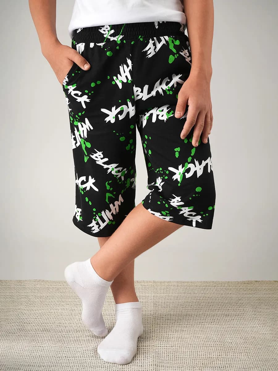 Шорты домашние детские с надписями удлиненные