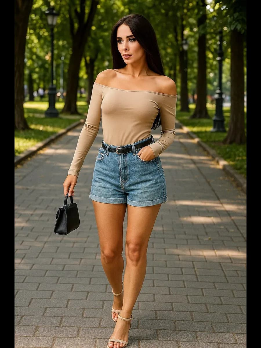 Скимс боди с открытыми плечами и длинным рукавом