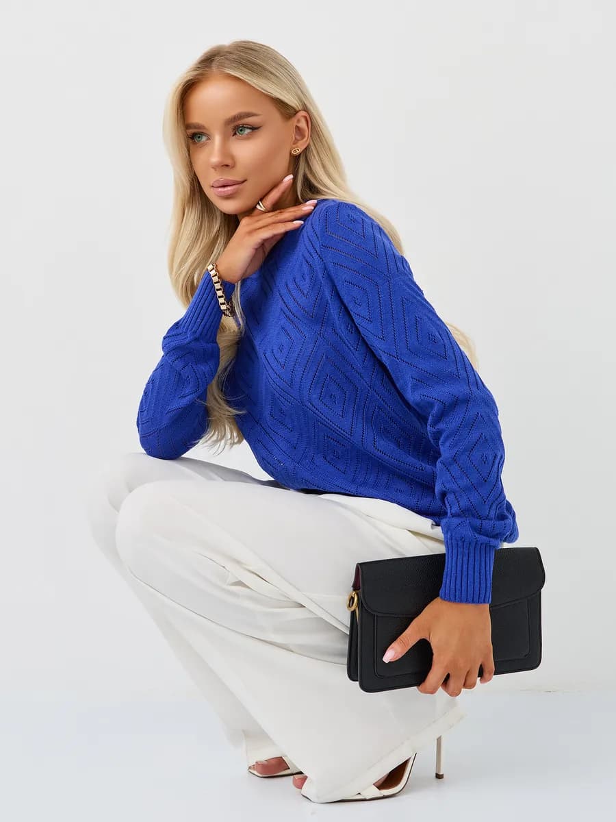 Джемпер тонкий ажурный вязаный