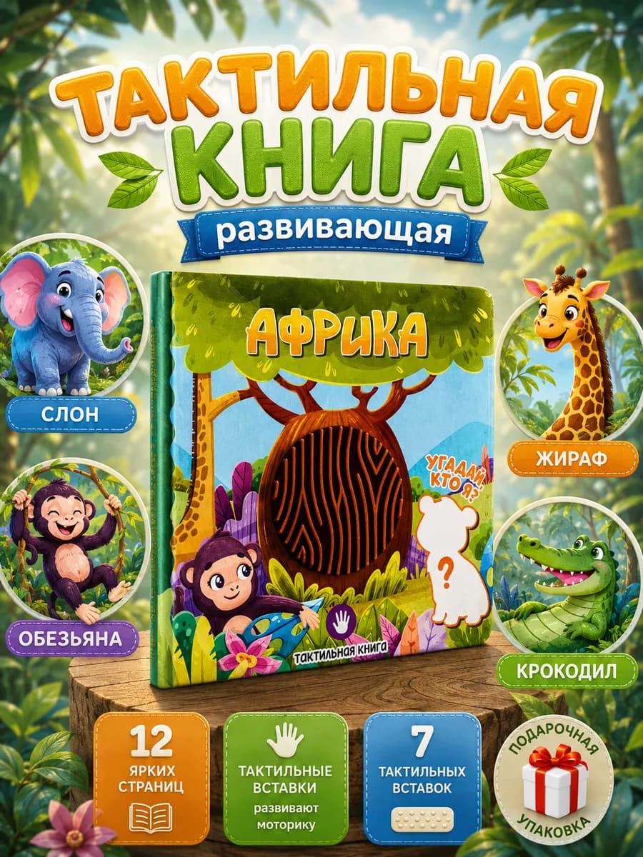 Тактильная книга развивающая для малышей