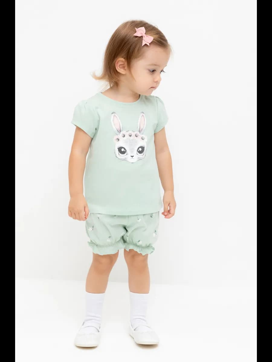 Трикотажные шорты легкие на резинке для девочки - фото 1