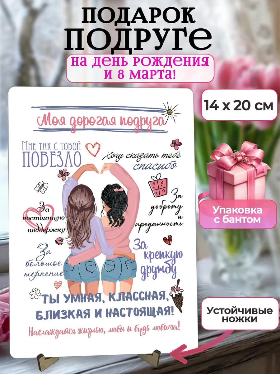 Открытка подарок подруге на день рождения