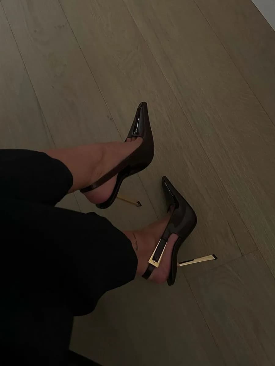 Туфли слингбэки вечерние на шпильке