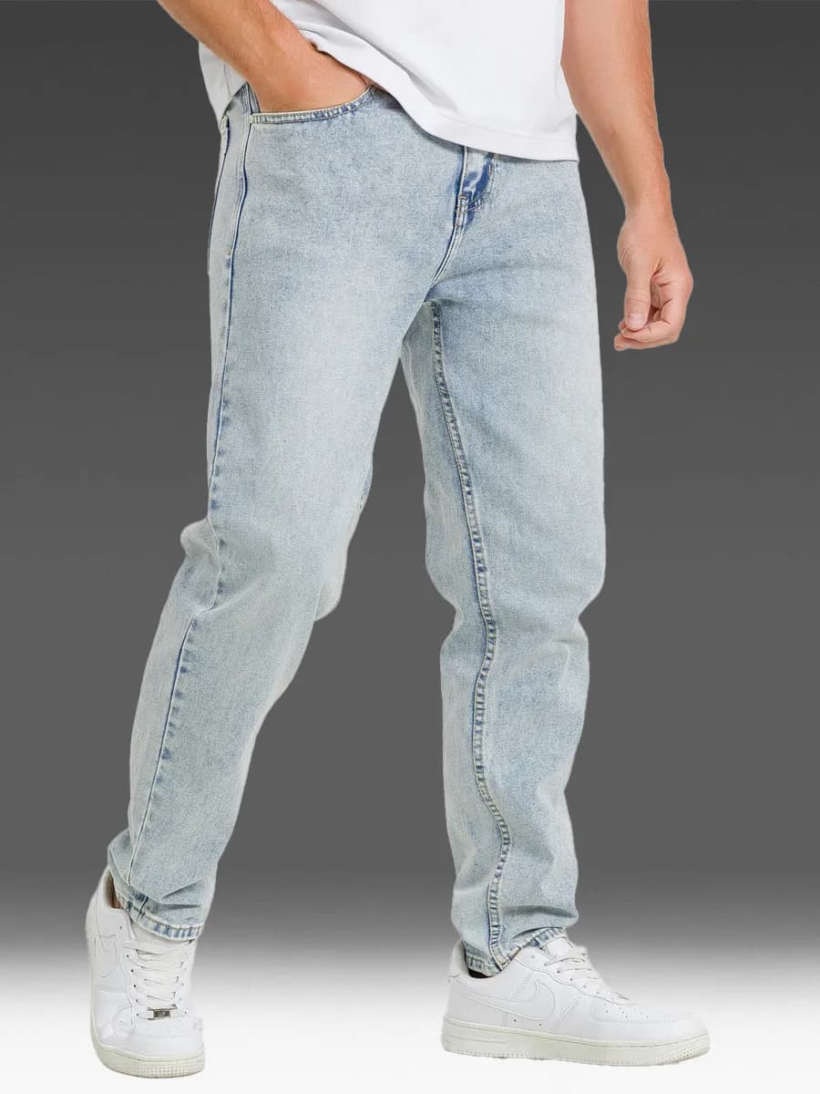 Джинсы бананы классические зауженные стрейч