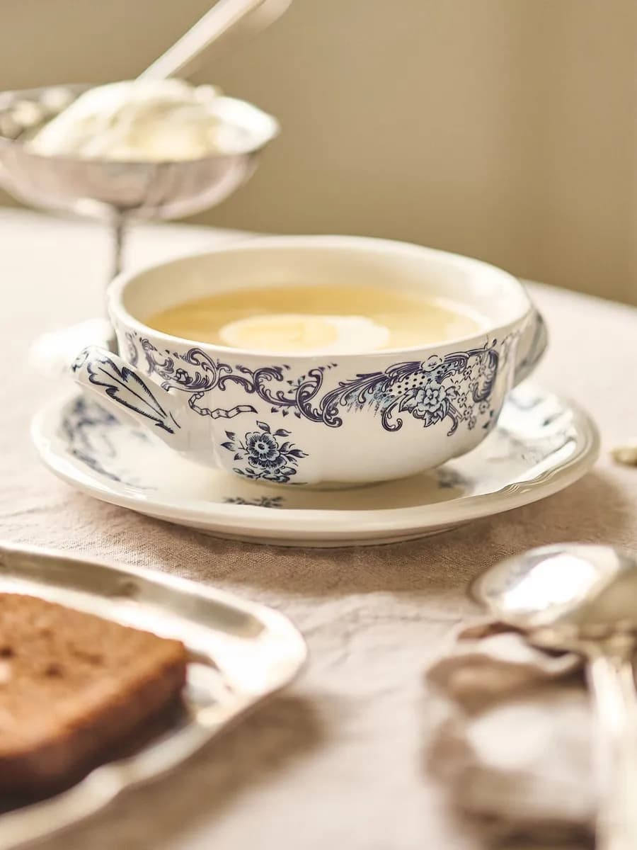 Супница керамическая бульонница с ручками 300 мл