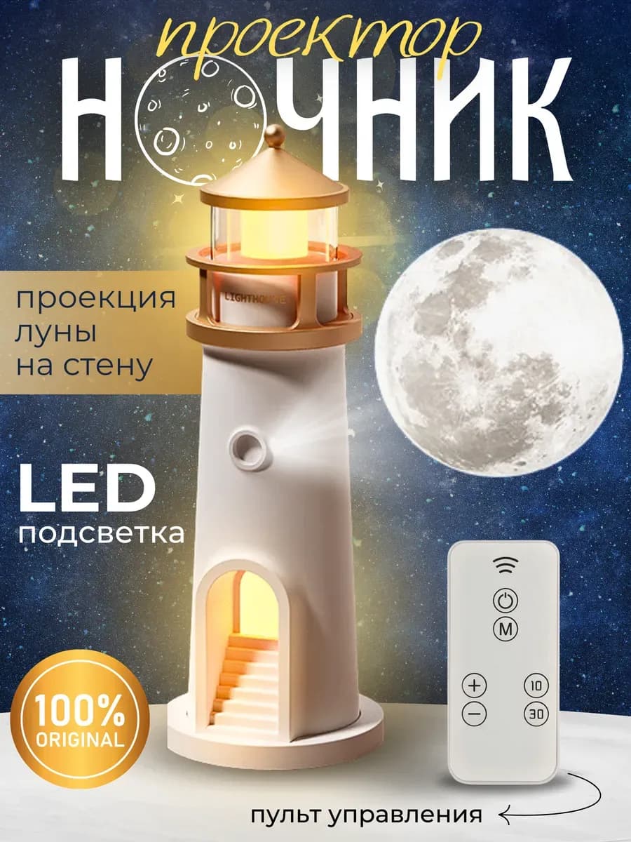 Ночник проектор светильник Луна