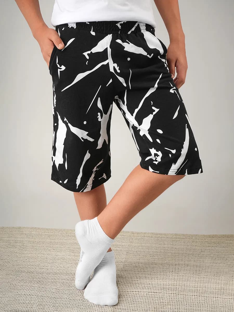 Шорты домашние детские с принтом удлиненные