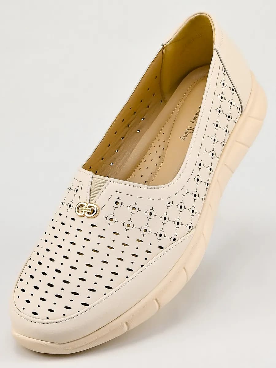 Мокасины летние кожаные с перфорацией