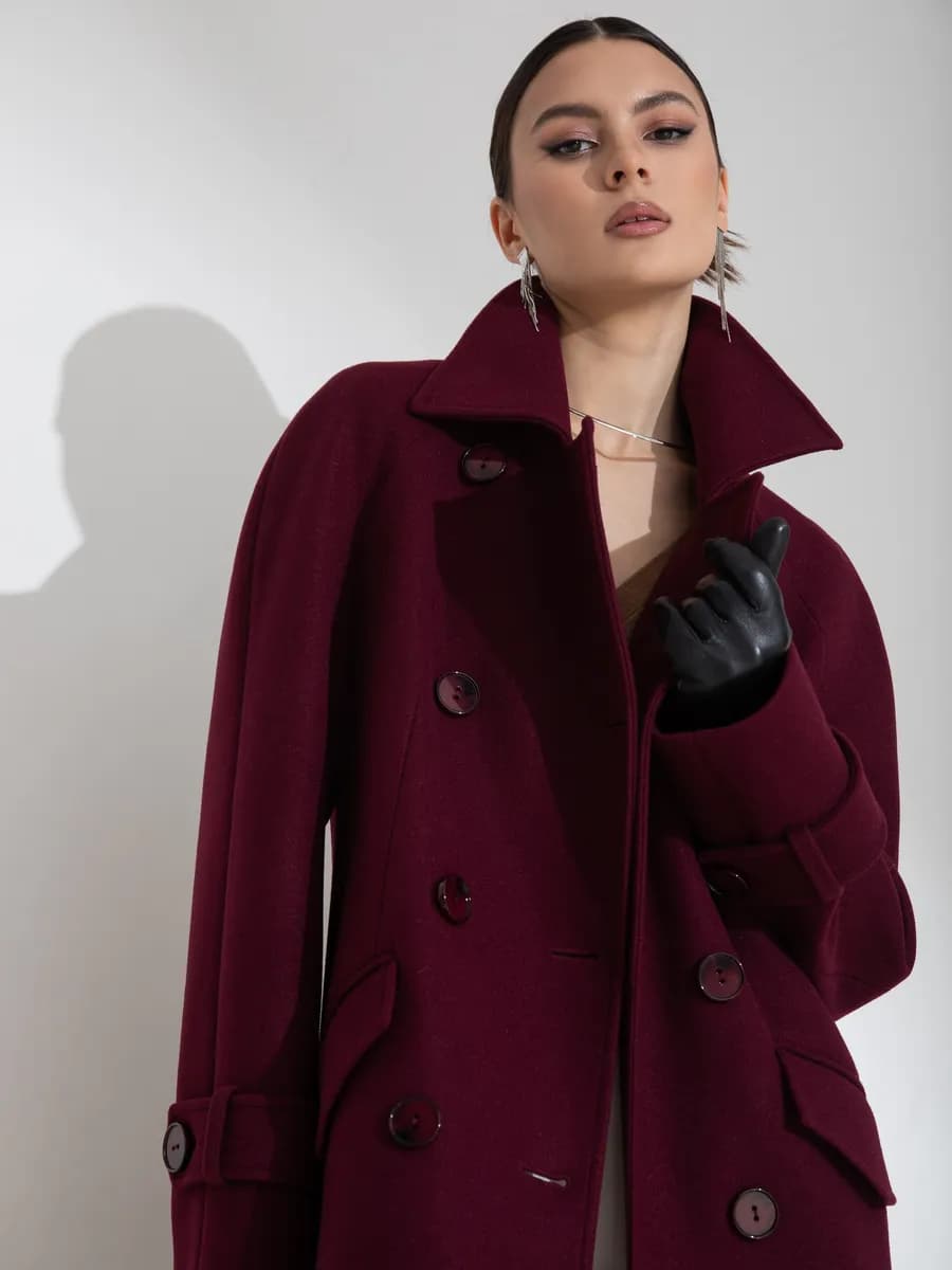 Пальто длинное шерстяное весна-осень