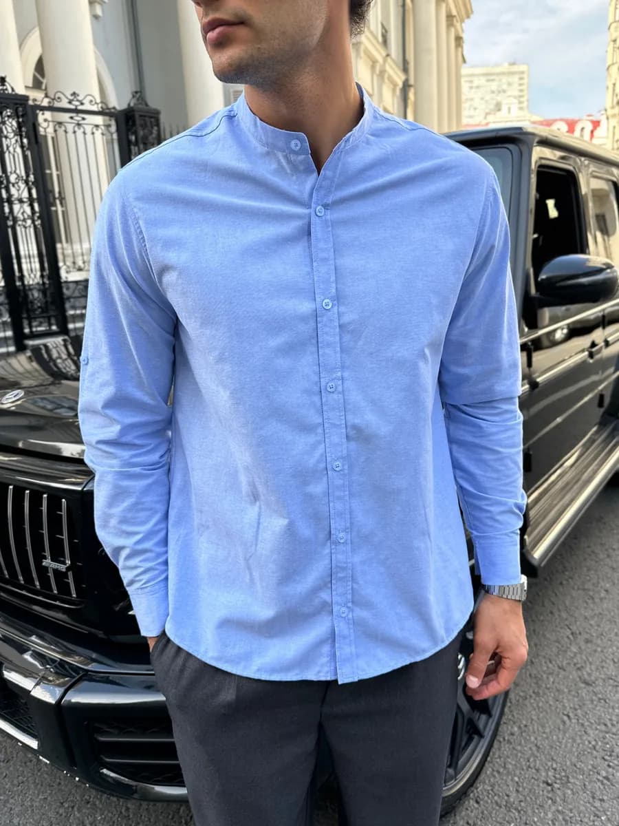 Рубашка мужская офисная с длинным рукавом