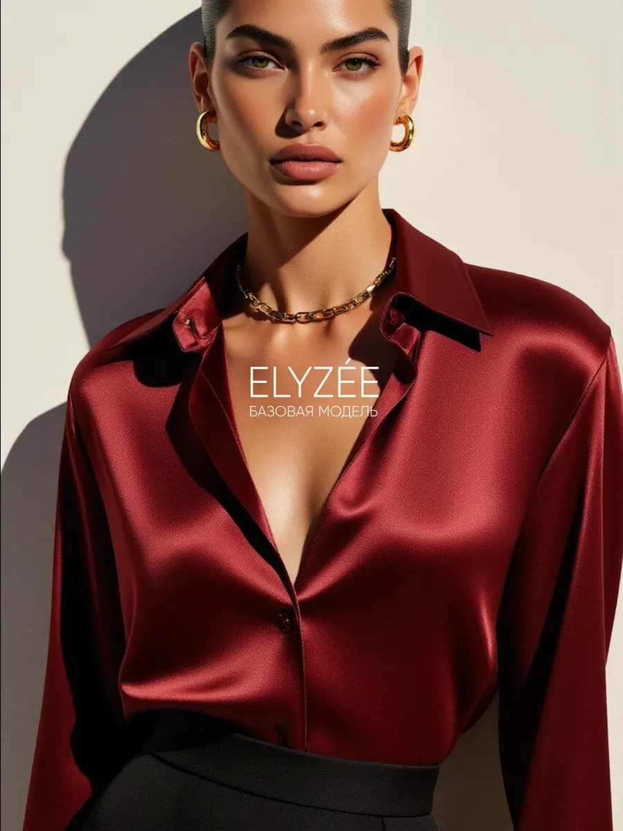 Рубашка шелковая оверсайз нарядная в офис