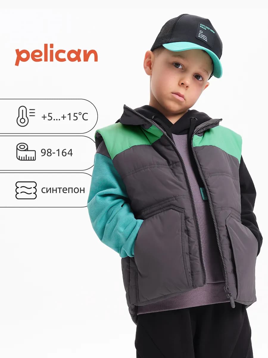 Жилетка для мальчика утепленная безрукавка