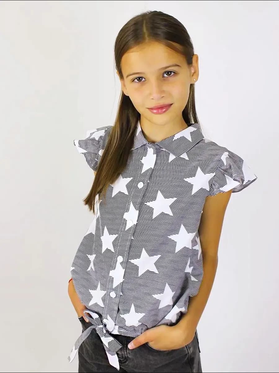 Блузка с крылышками детская с завязкой - фото 1