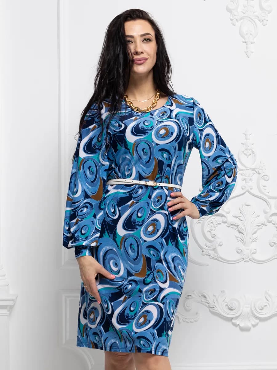 Платье повседневное с длинными рукавами в офис