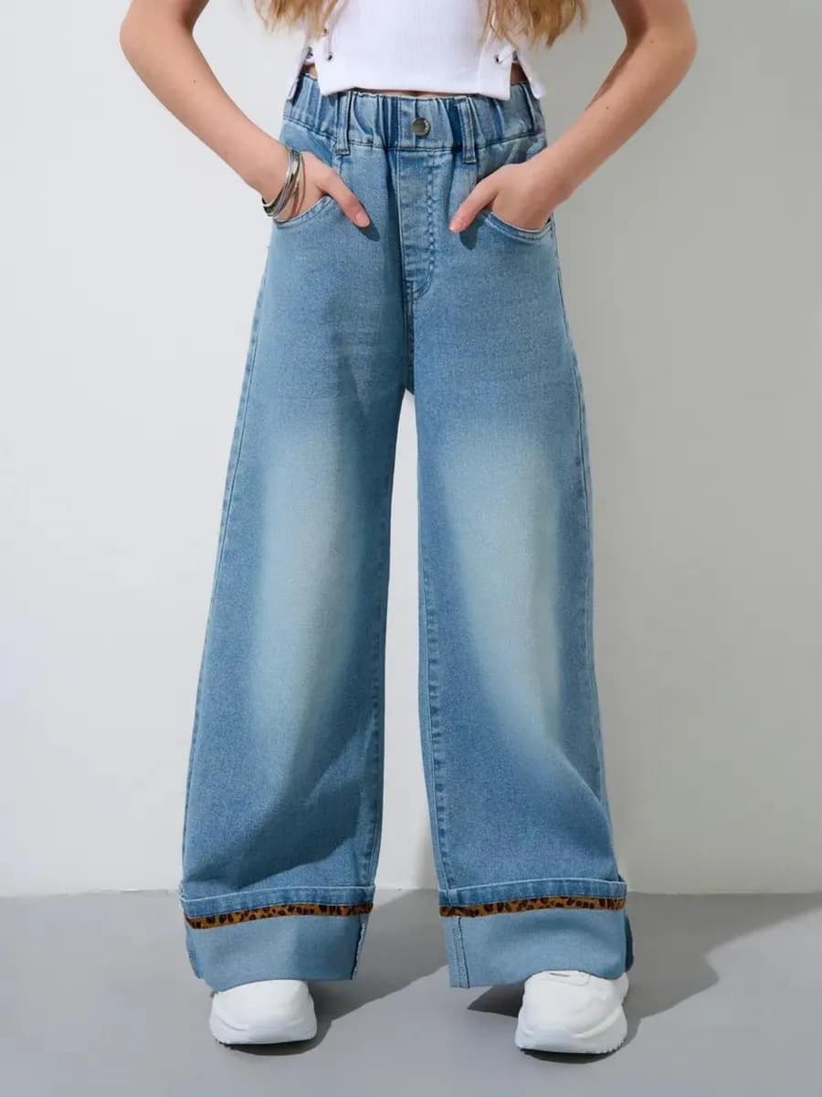 Джинсы палаццо на резинке - фото 1