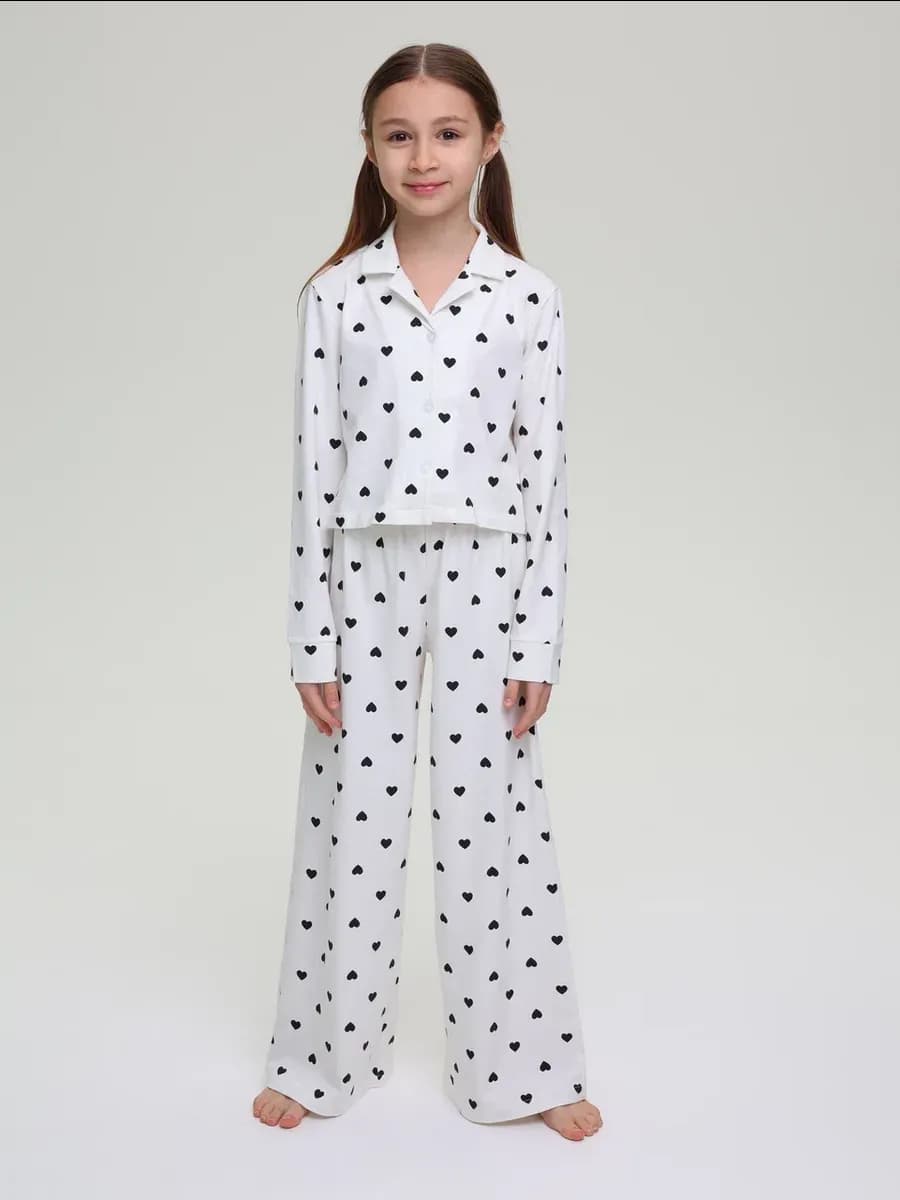 Пижама со штанами и рубашкой трикотажная хлопок