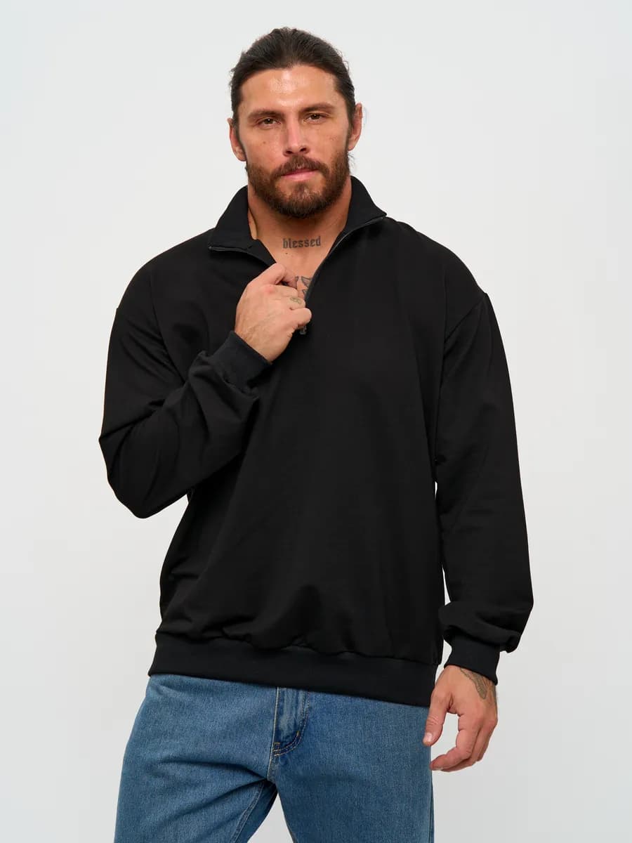 Свитшот оверсайз спортивный домашний с горлом и молнией