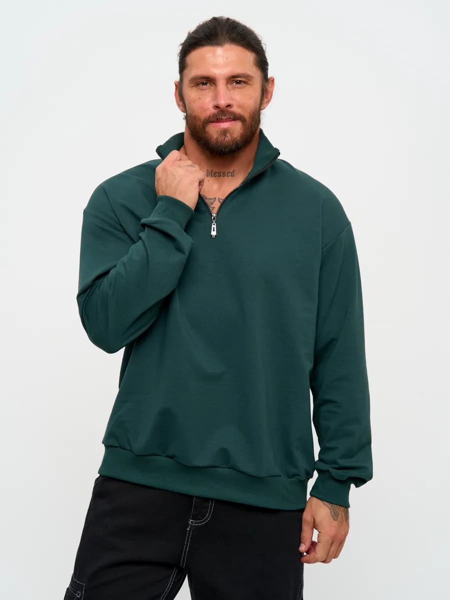 Свитшот оверсайз спортивный домашний с горлом и молнией