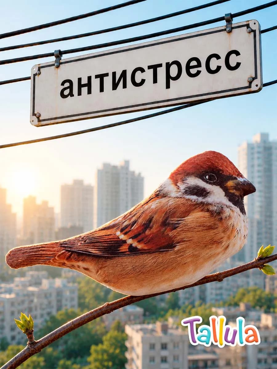 Мягкая игрушка антистресс воробей, 21 см