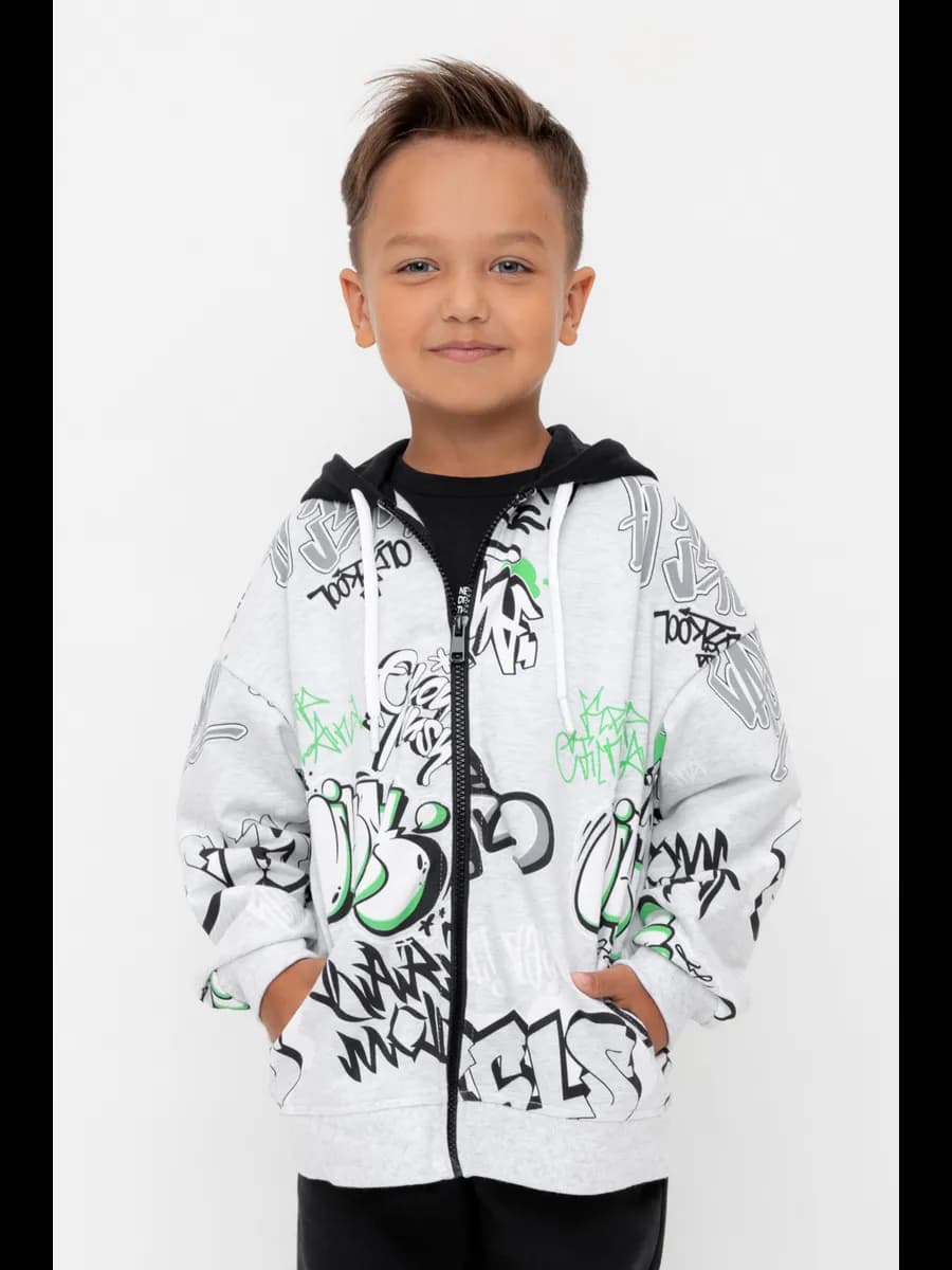 Толстовка с капюшоном для мальчика на молнии
