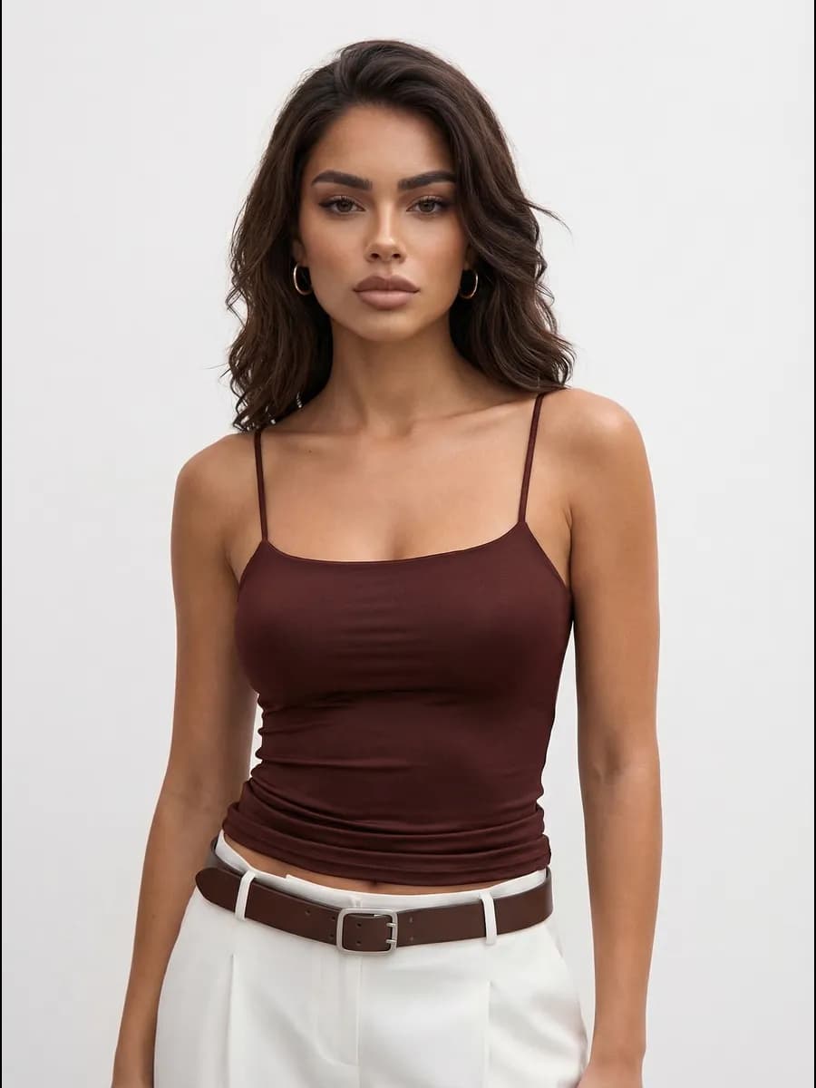 Топ на бретелях удлиненный