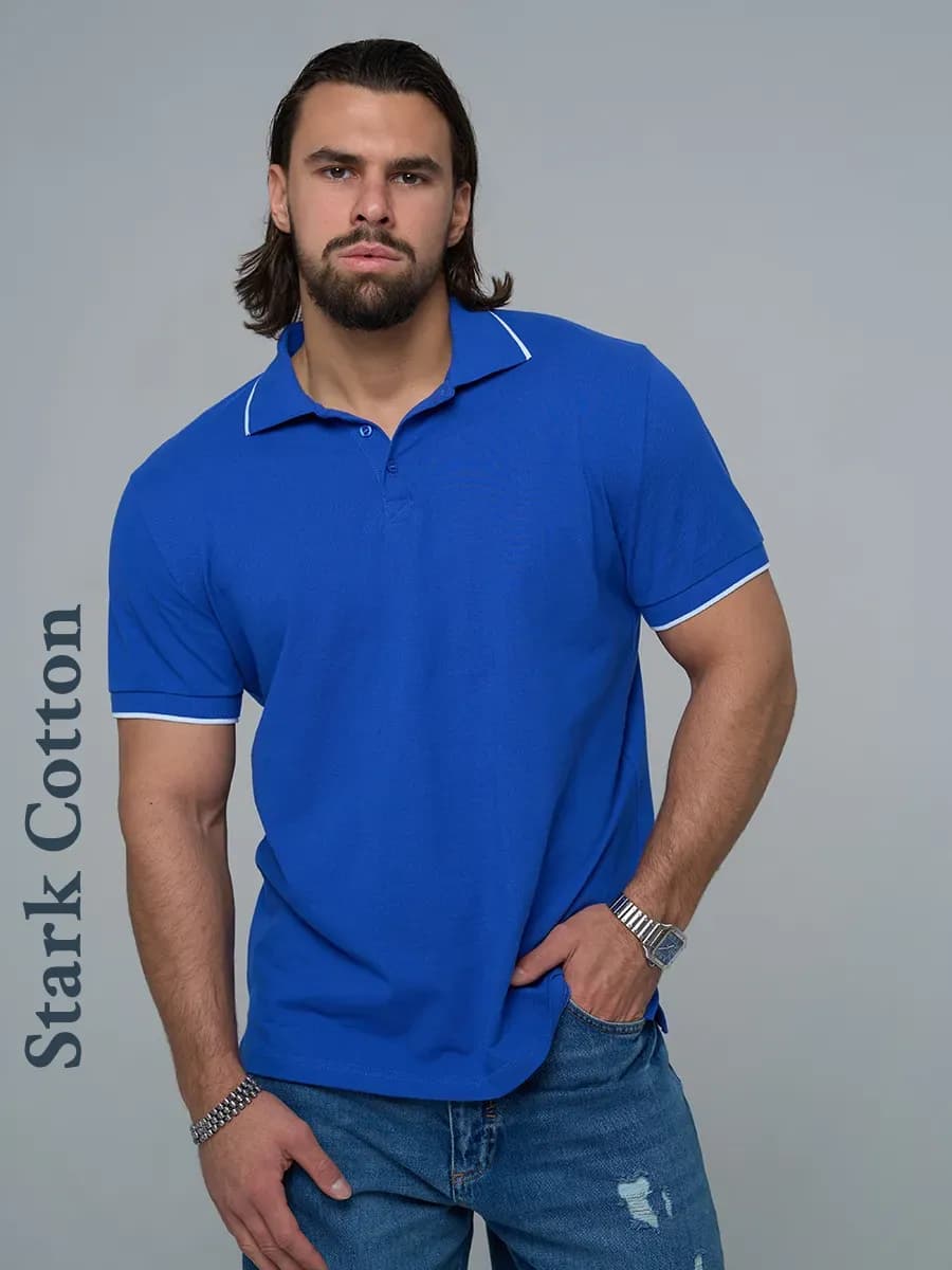 Футболка поло с коротким рукавом с полоской