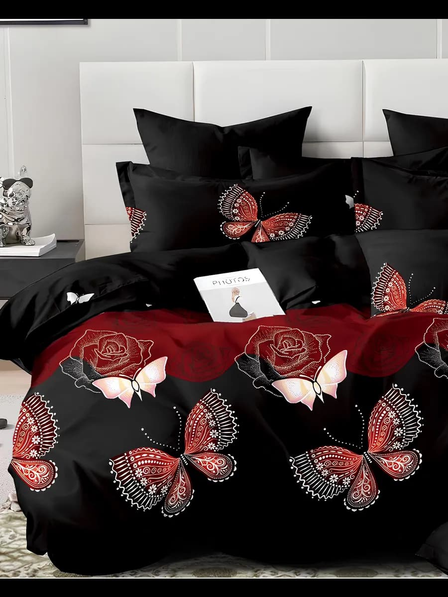 Постельное белье 2 сп евро простынь пододеяльник на молнии - фото 1