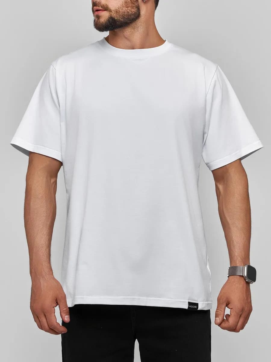 Футболка белая однотонная хлопок