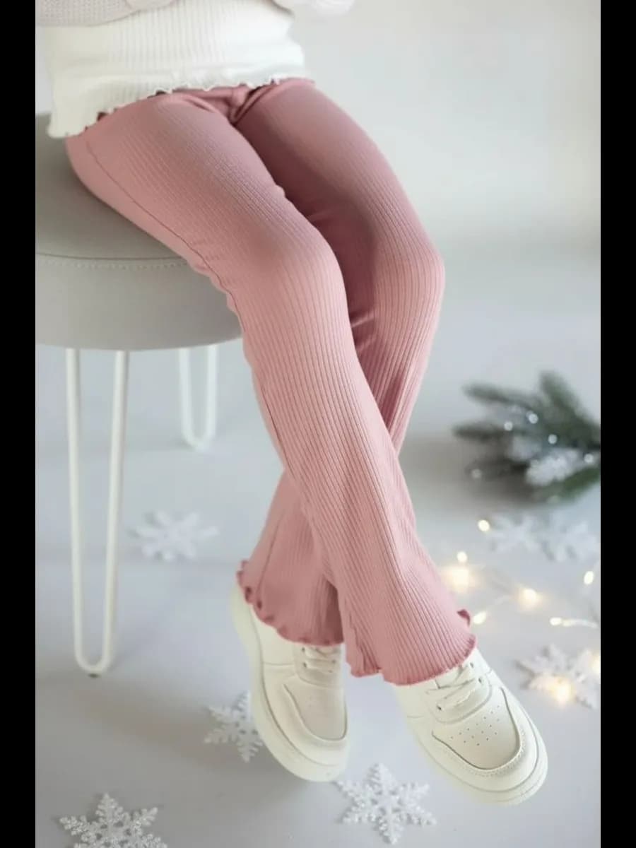 Лосины леггинсы клеш для девочек в рубчик в садик тонкие