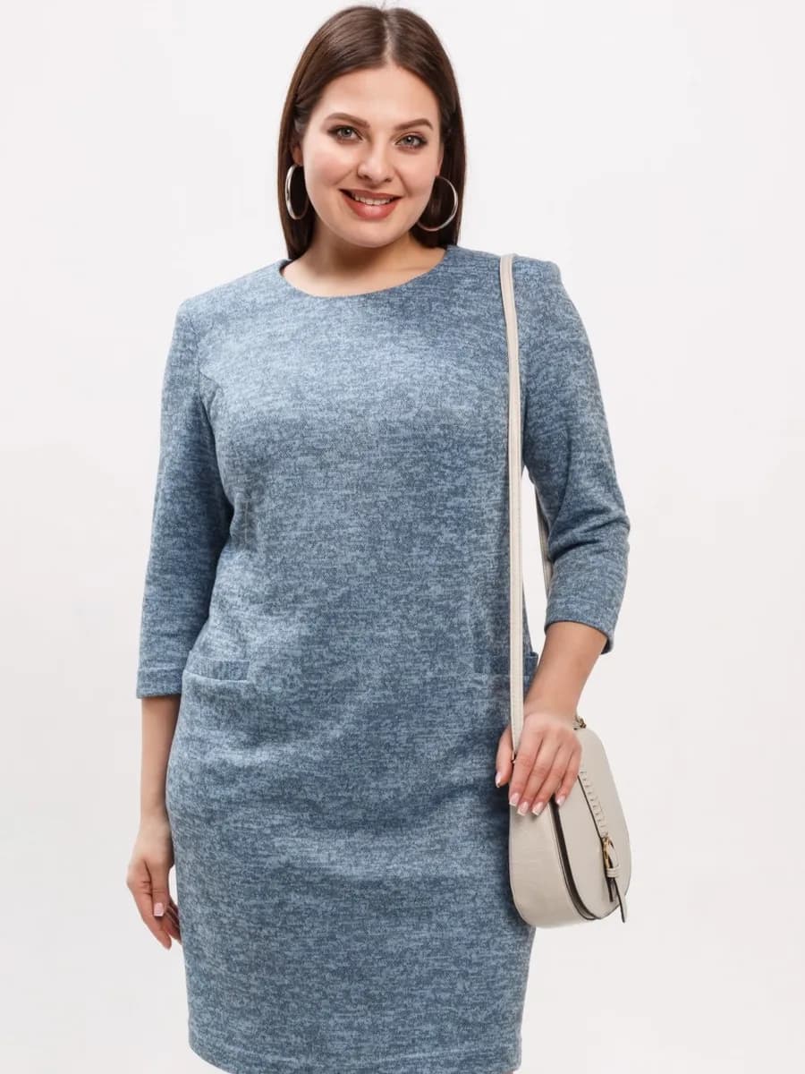 Платье теплое трикотажное осень-зима