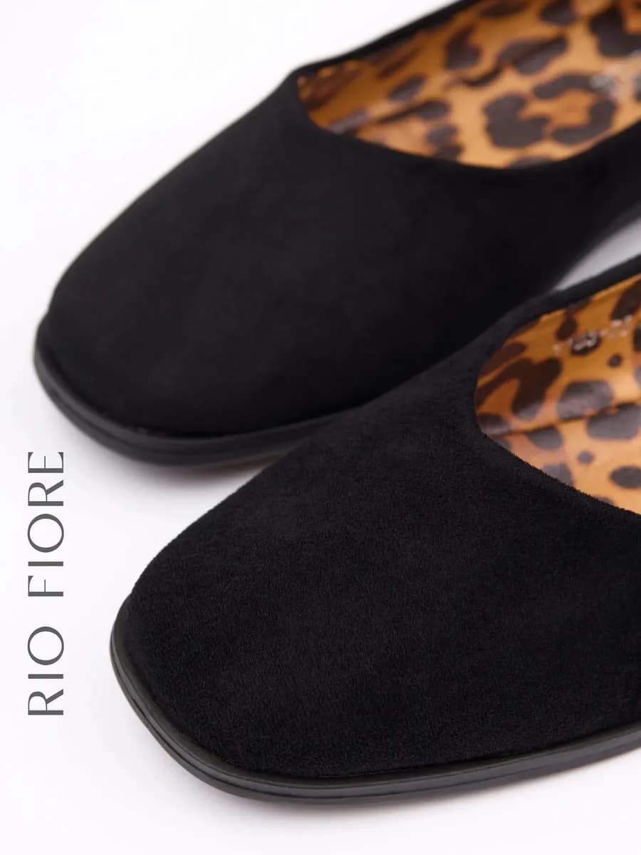 Балетки замшевые с квадратным носом