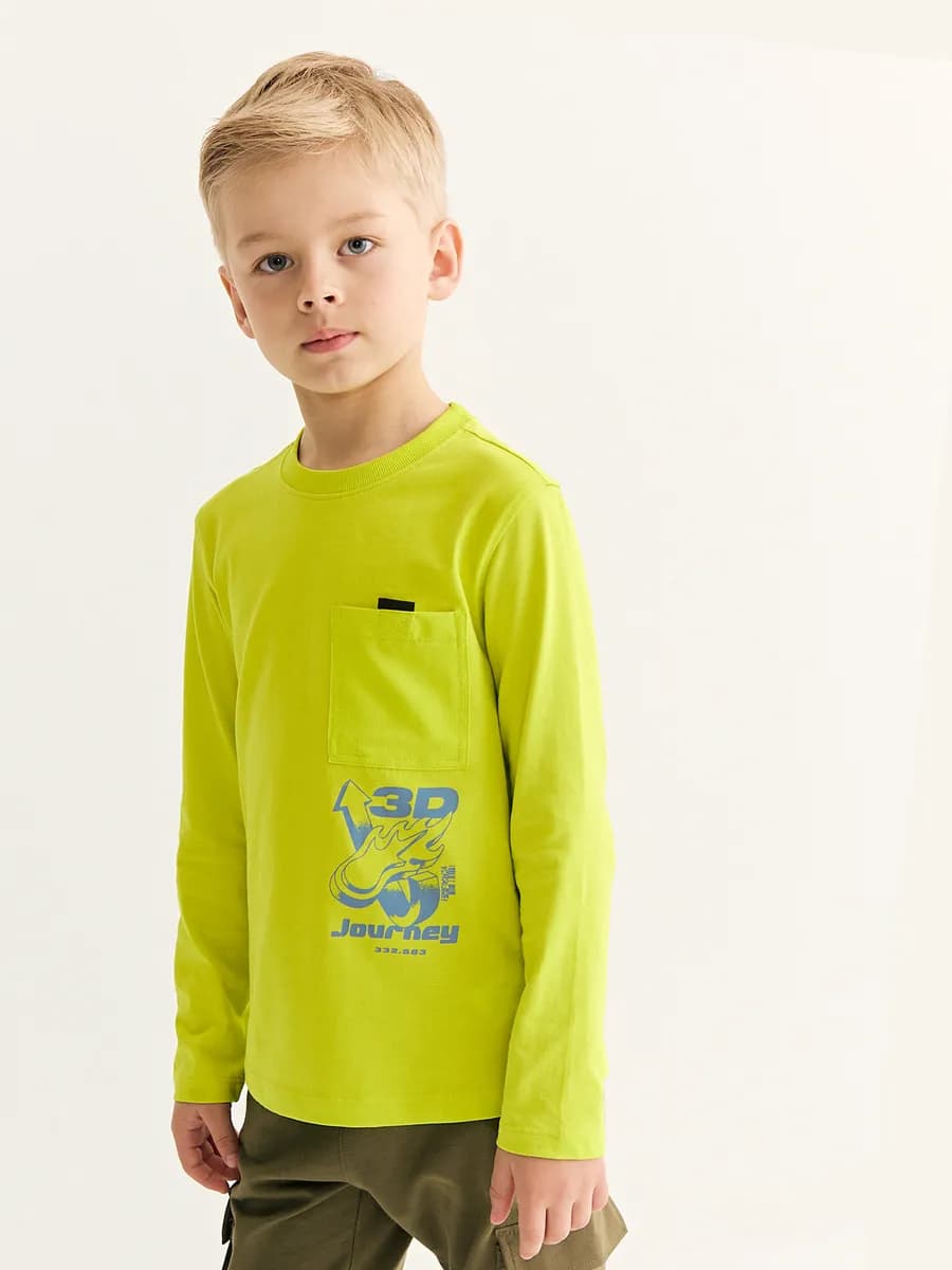 Лонгслив оверсайз из хлопка с принтом