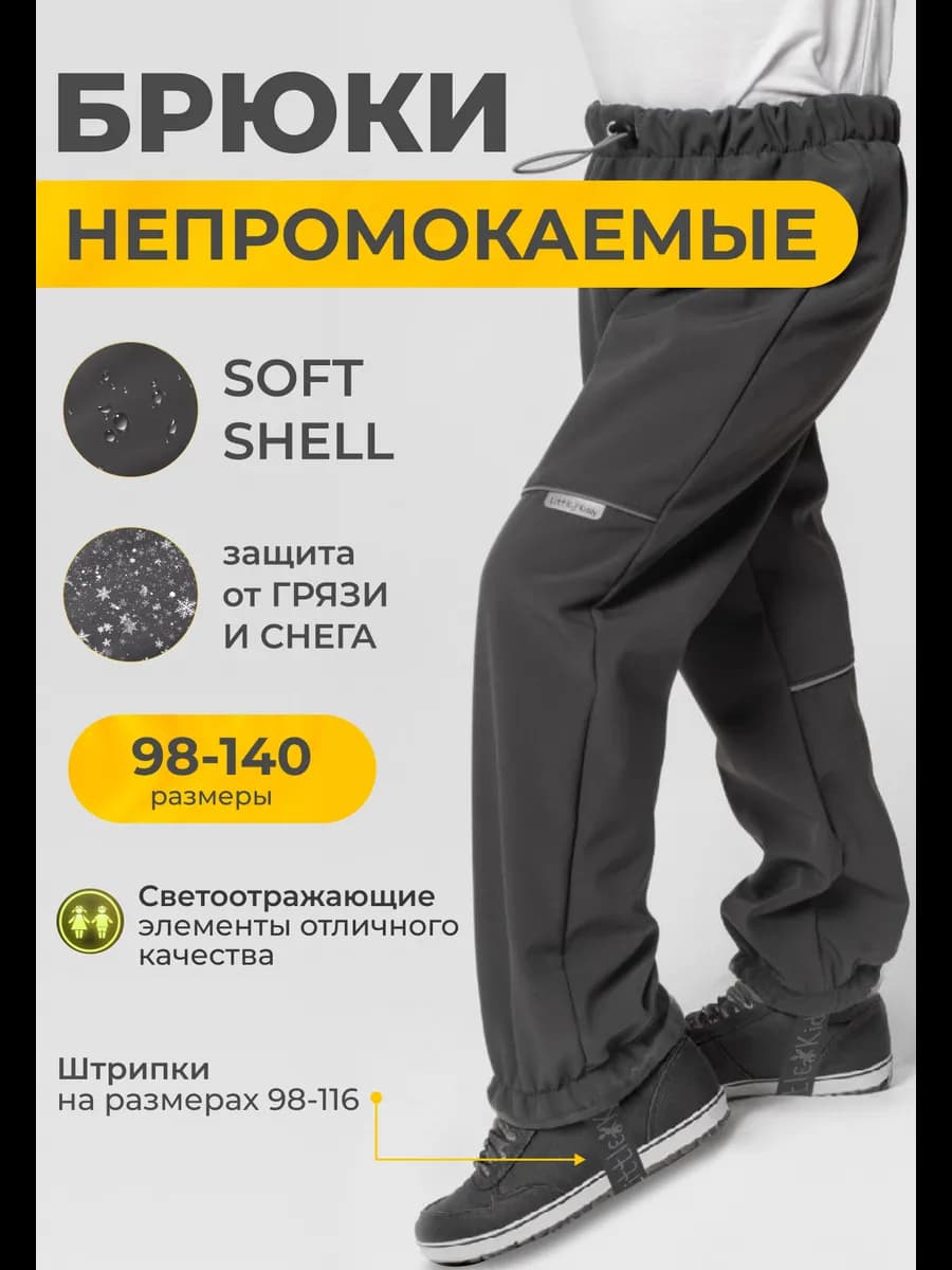 Штаны детские непромокаемые Софтшелл Демисезонные
