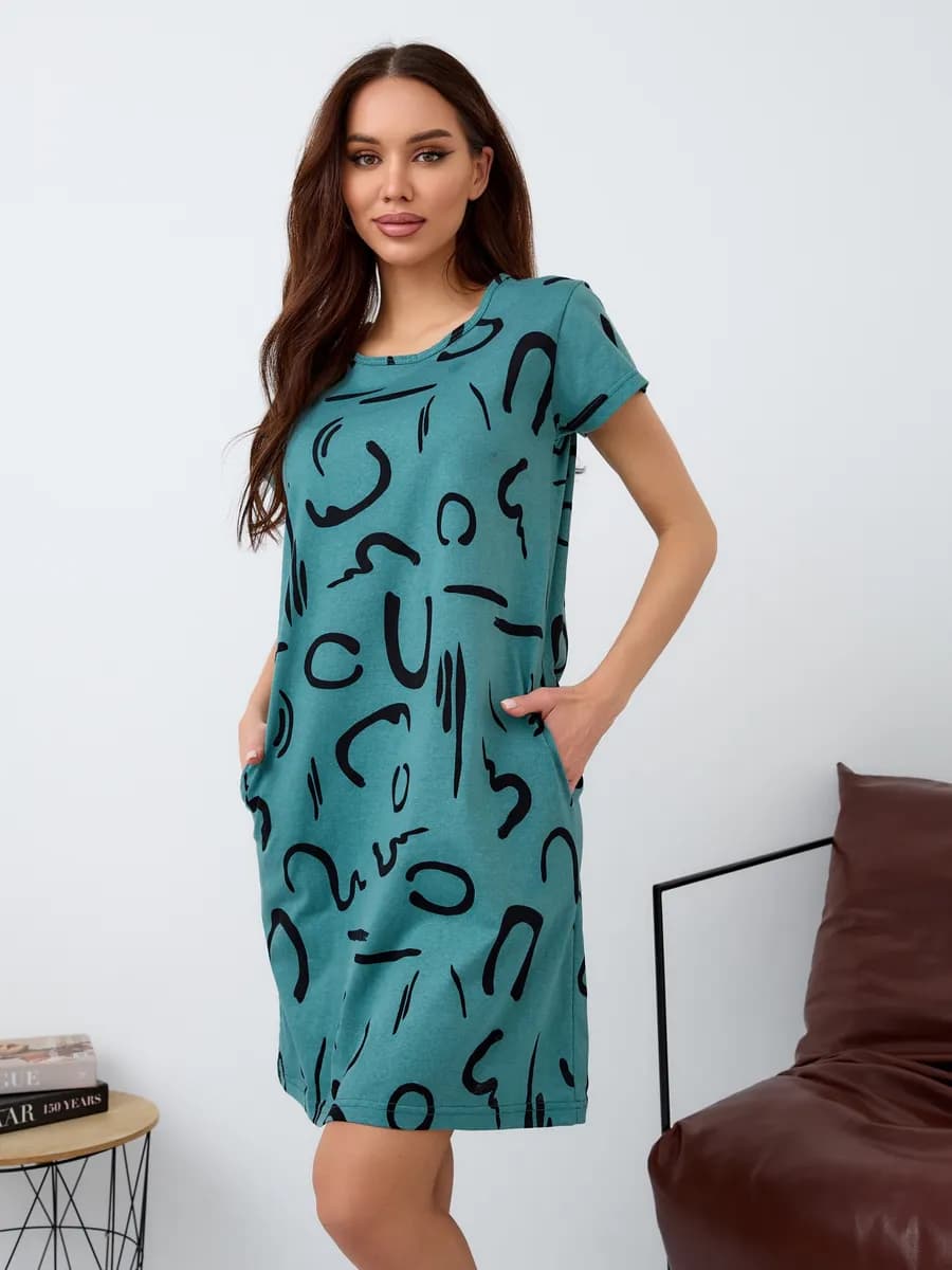 Туника домашняя больших размеров удлиненная - фото 1