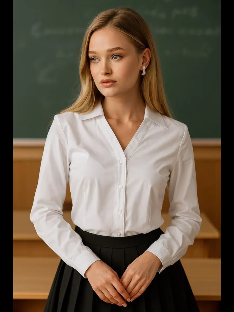 Блузка белая школьная офисная