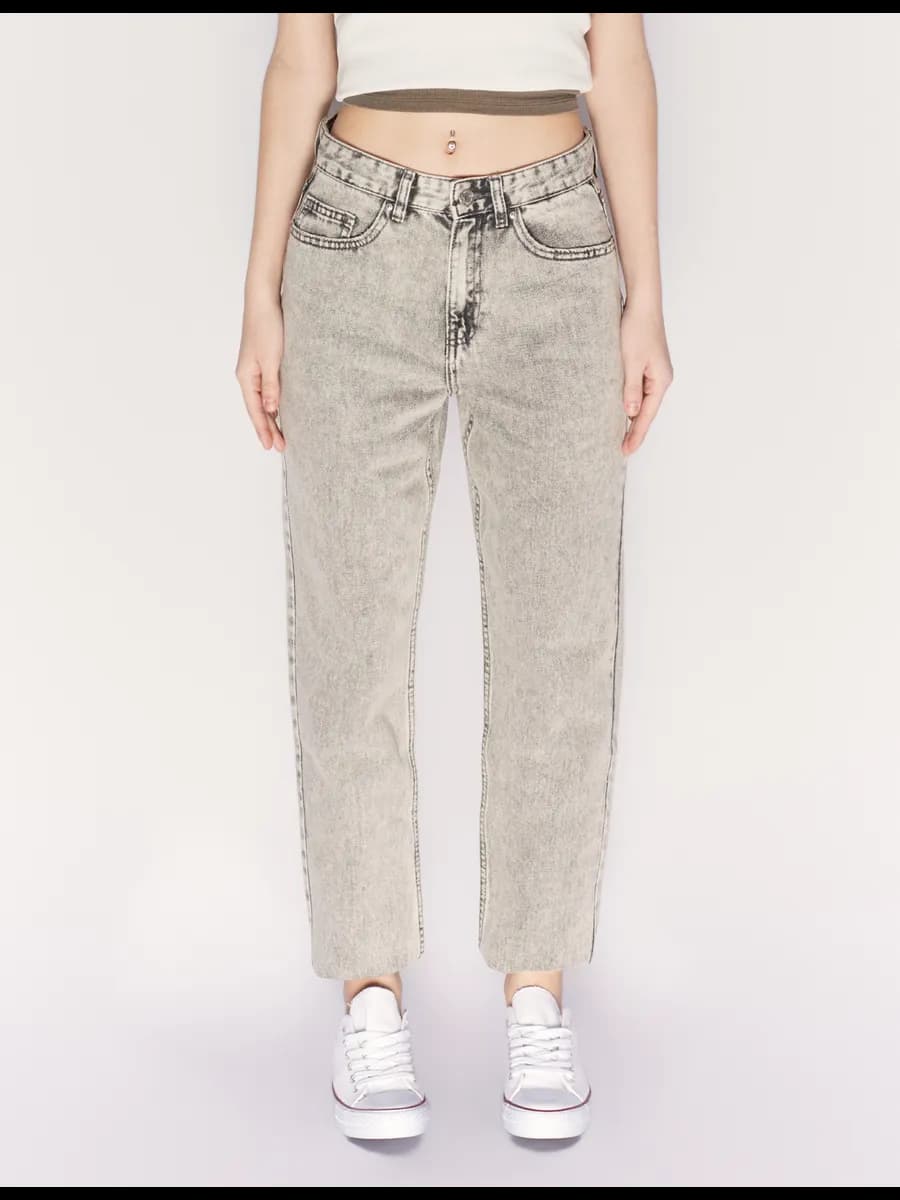 Джинсы МОМ с высокой посадкой - фото 1