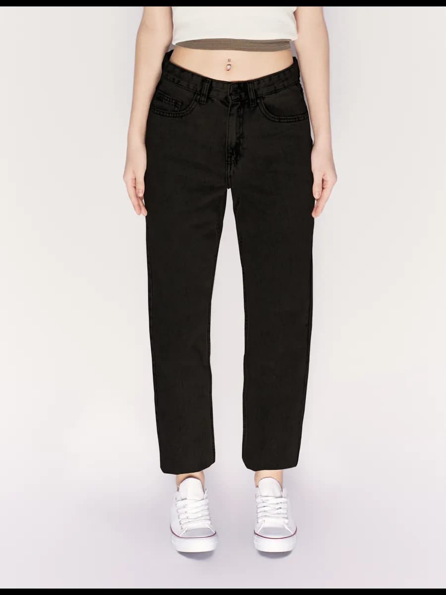 Джинсы МОМ с высокой посадкой