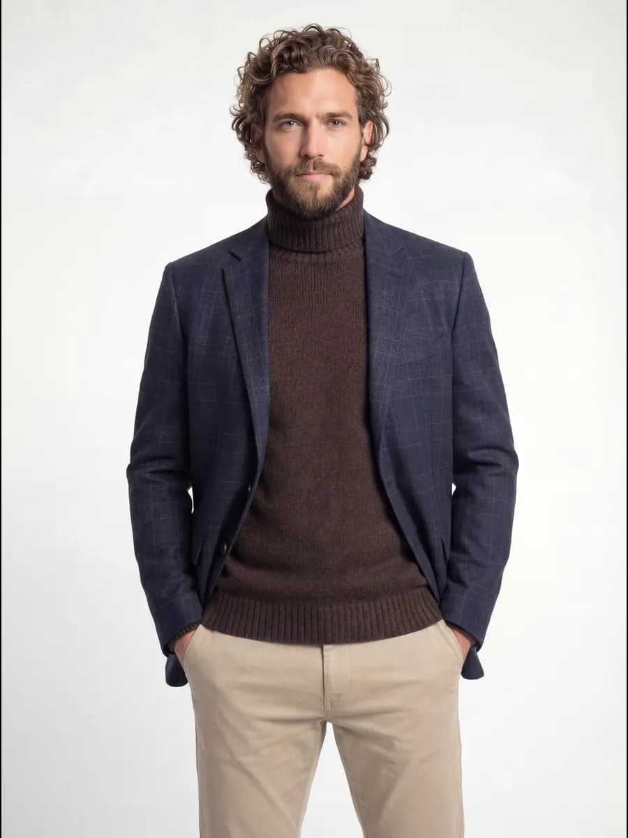 Пиджак классический в клетку под джинсы