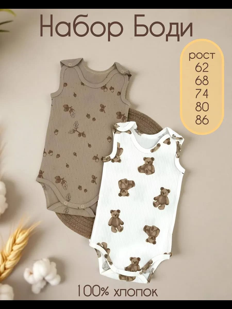 Боди майка для новорожденных набор 2 шт