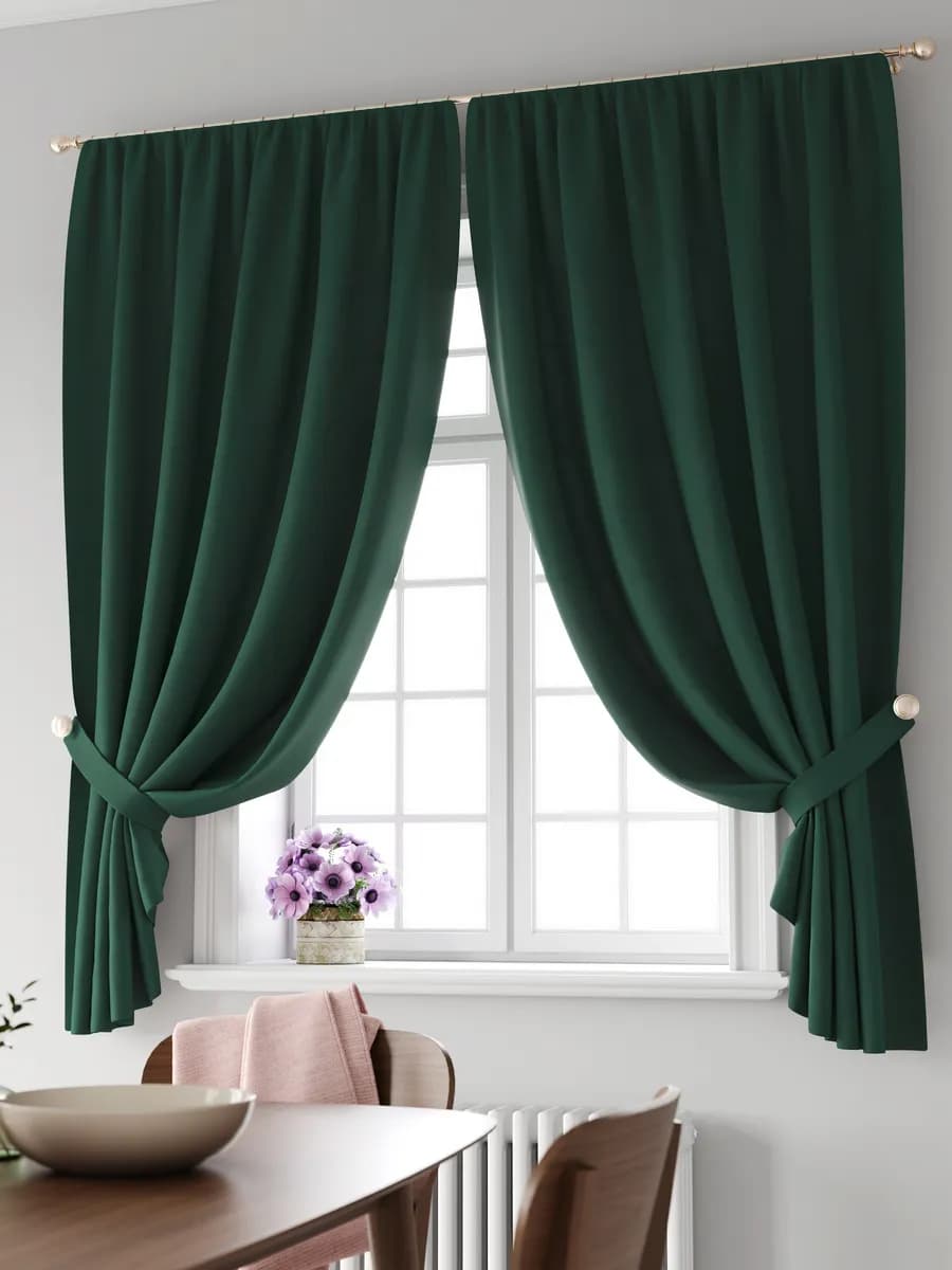 Шторы на кухню дачу и комнату короткие комплект 180 см 2шт