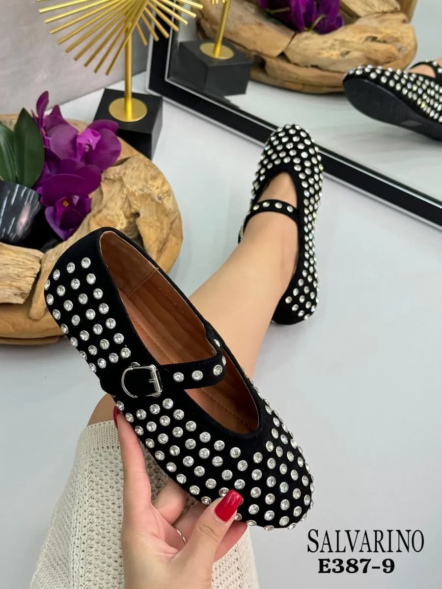 Балетки туфли на низком каблуке со стразами мэри джейн