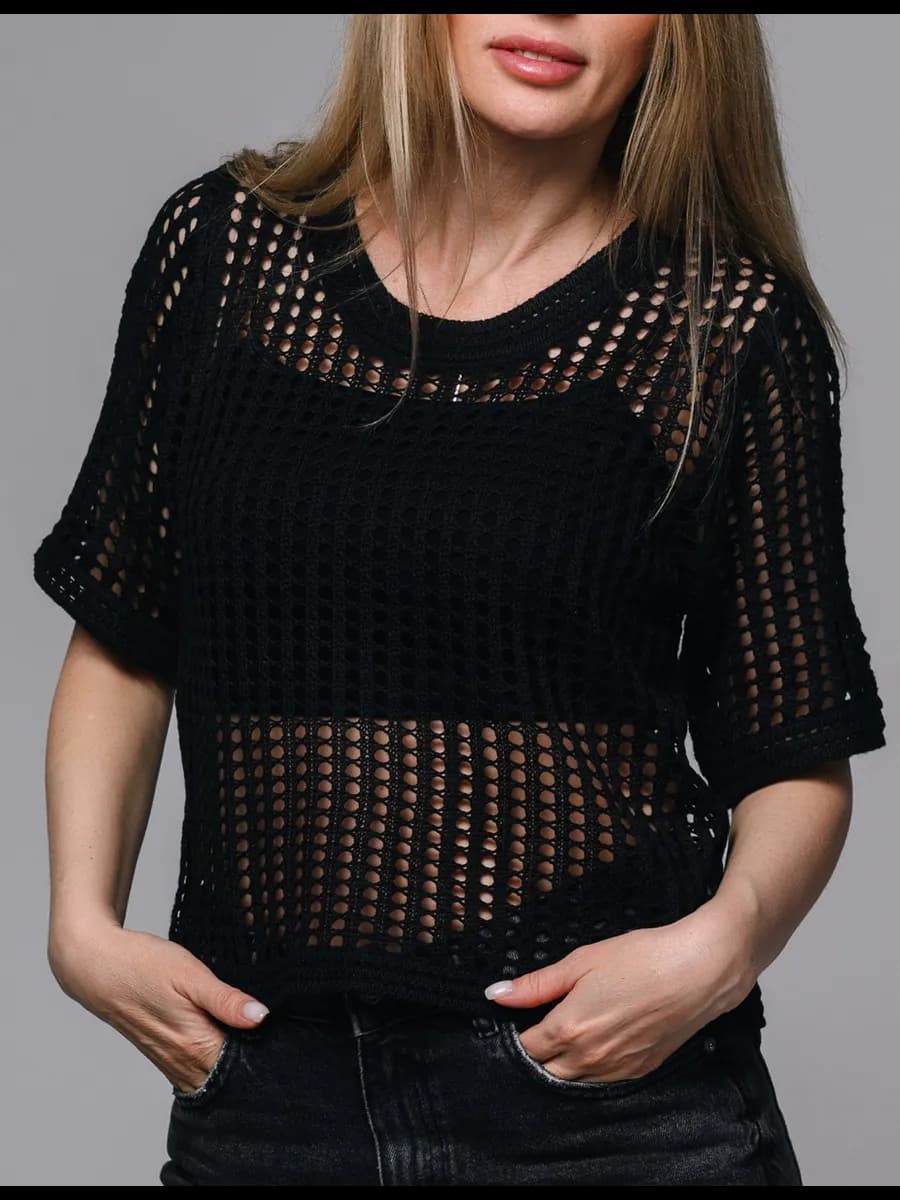 Топ сетка ажурный джемпер