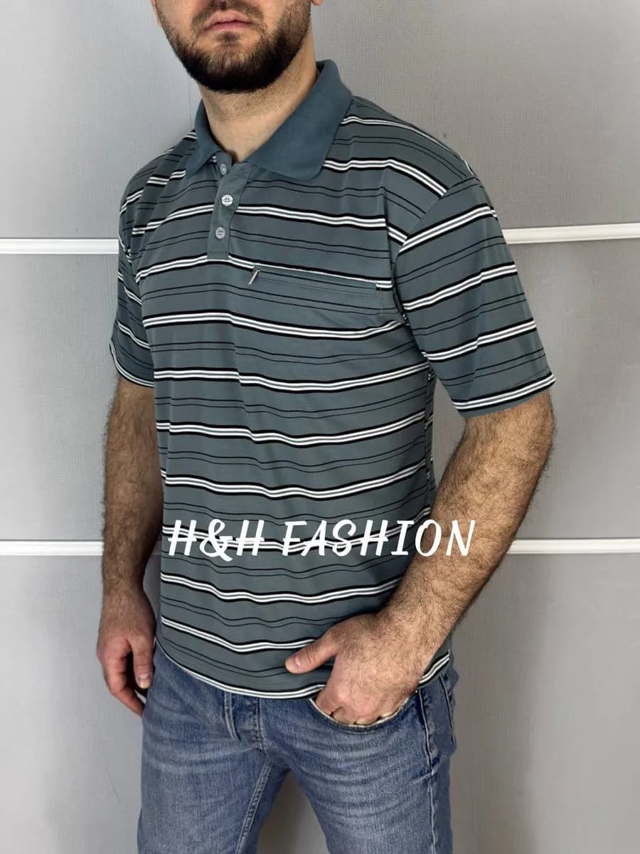 Футболка поло мужская летняя хлопок с коротким рукавом