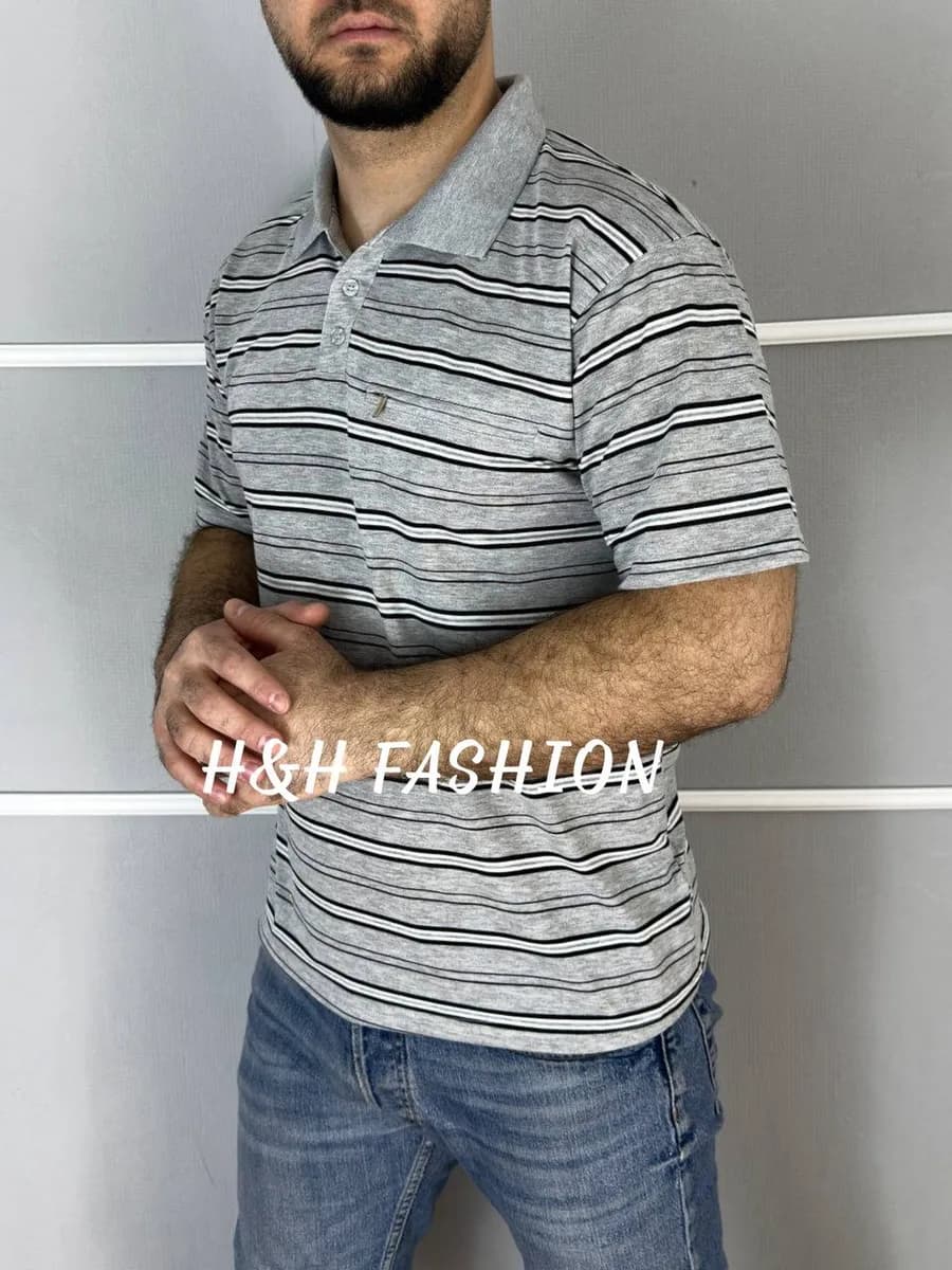 Футболка поло мужская летняя хлопок с коротким рукавом