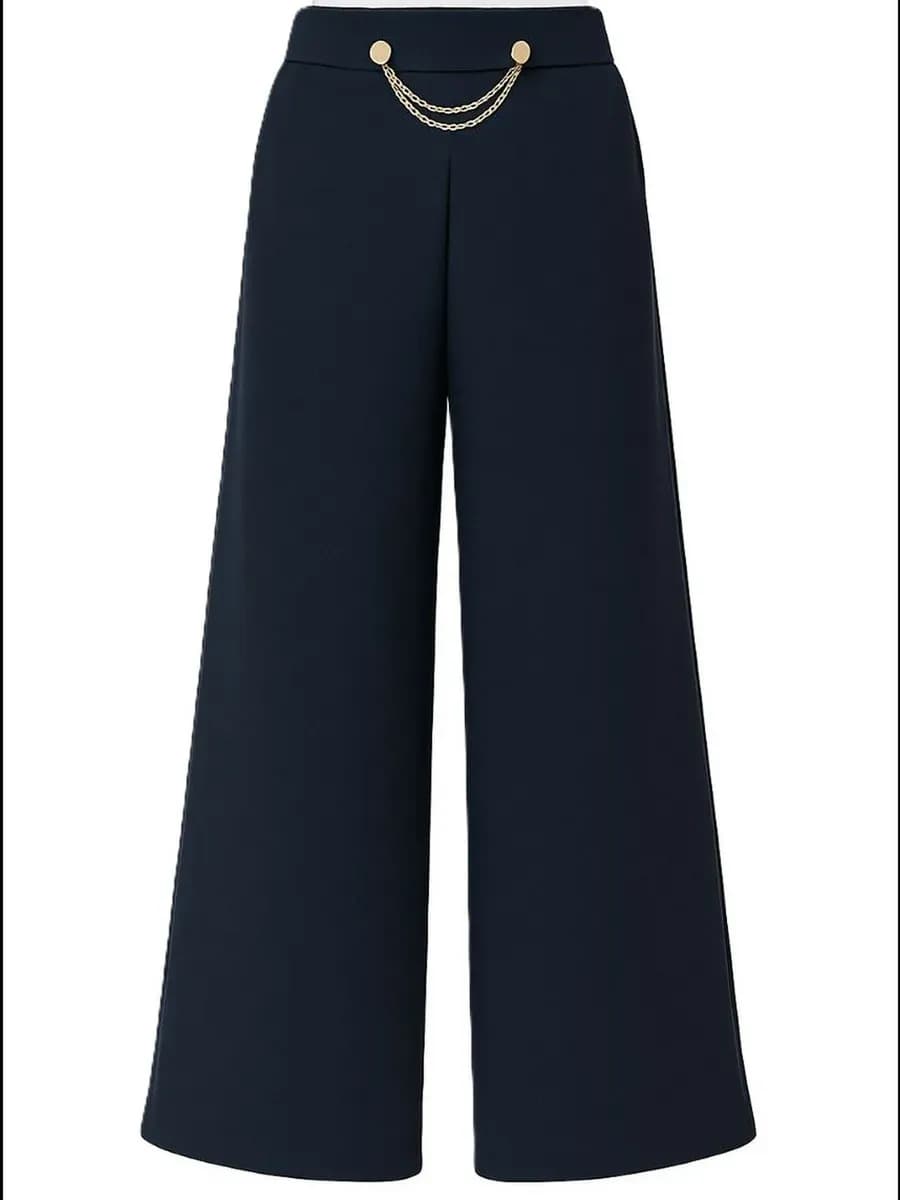 Брюки школьные костюмные широкие палаццо на резинке